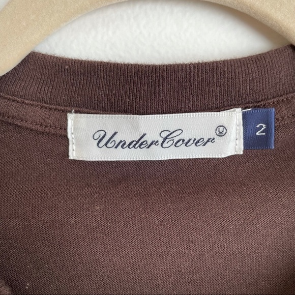 UNDERCOVER Japanese Psycho rose graphic tee shirt size 2 chocolate brown cotton - Picture 4 of 8